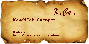 Kovách Csongor névjegykártya